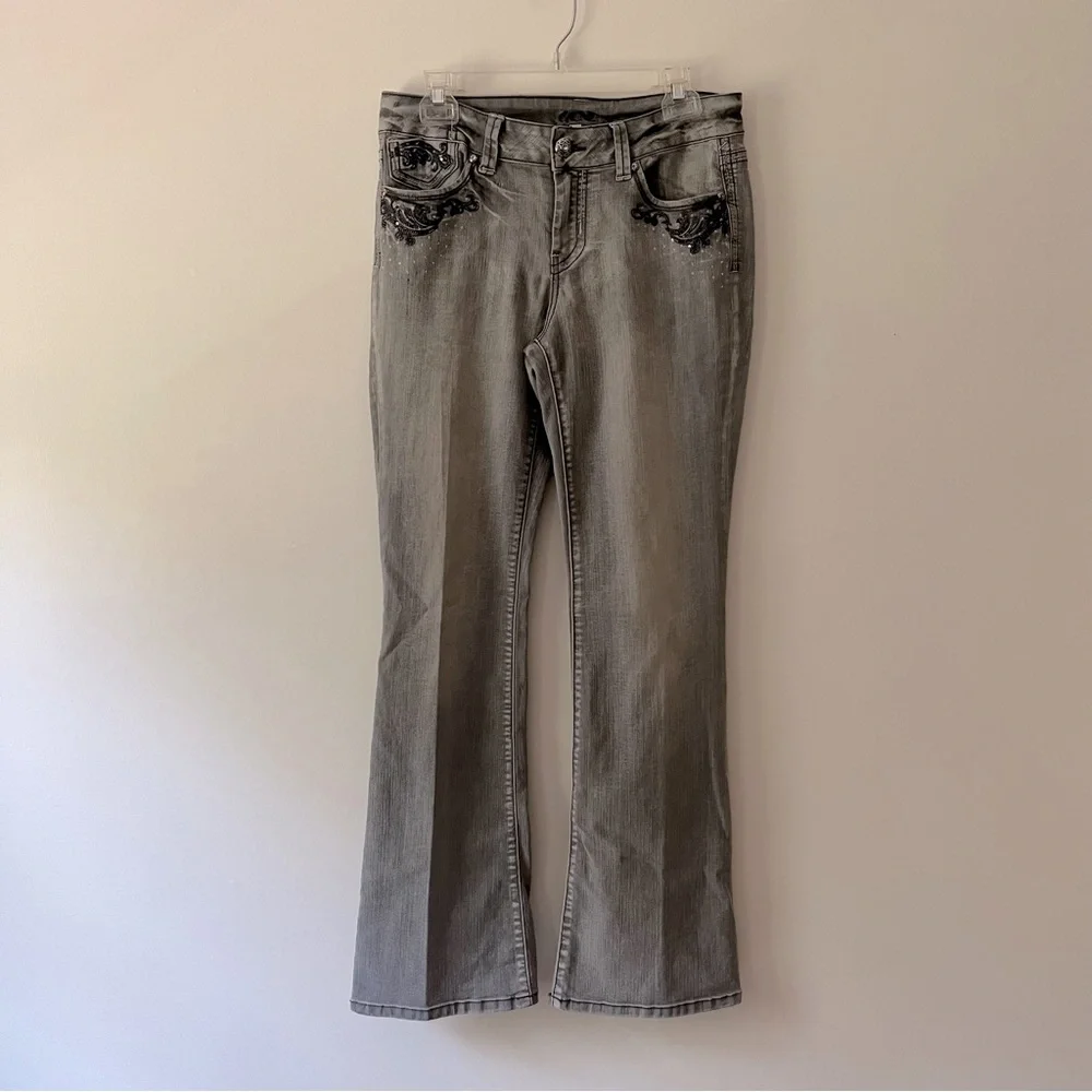 Cache Embroidered Bootcut Jeans 6 - Picture 1 of 6